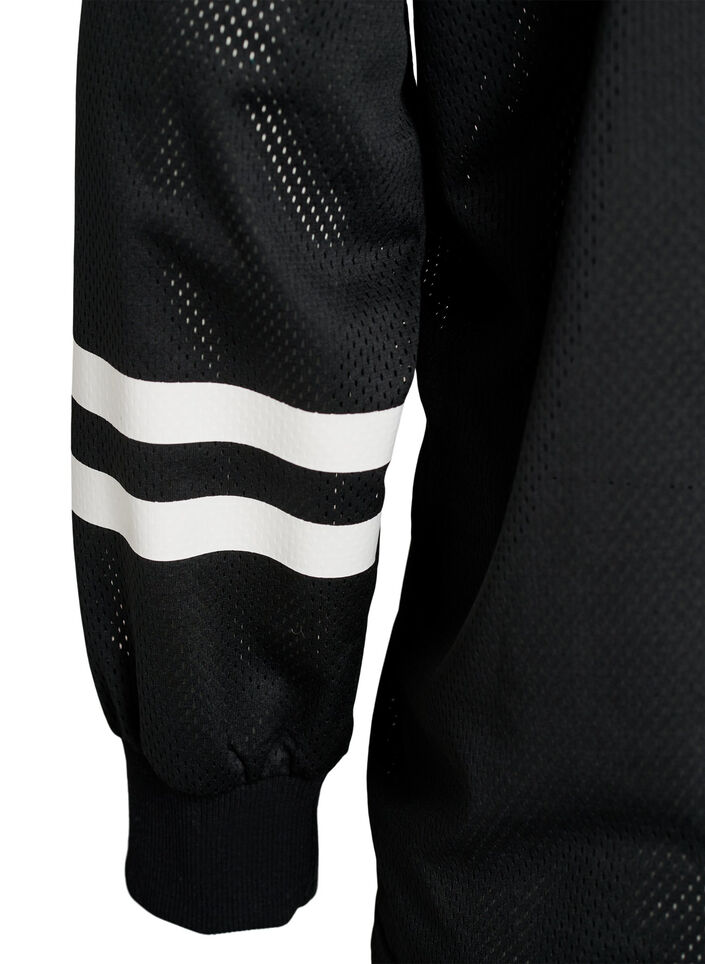 Sportliches Top aus Mesh mit Textprint, Schwarz, Packshot image number 3