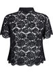 Spitzen blusenshirt mit perlenkn&ouml;pfen, Schwarz, Packshot image number 1
