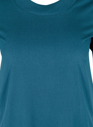 Kurzarm T-Shirt mit breitem, geripptem Hals, Reflecting Pond, Packshot image number 2