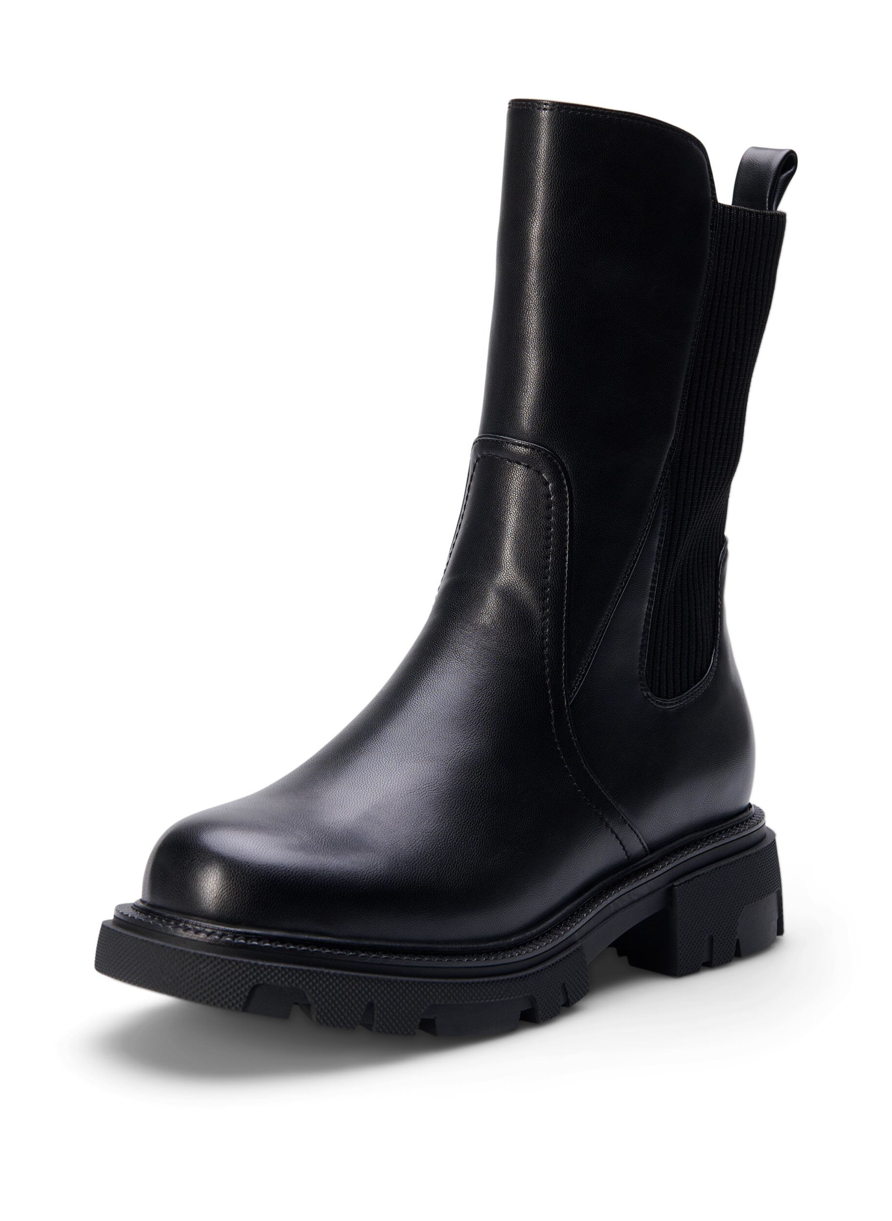 ZizziExtra-Weite - Kurzer Stiefel mit Gummizug, Schwarz, Packshot image number 2