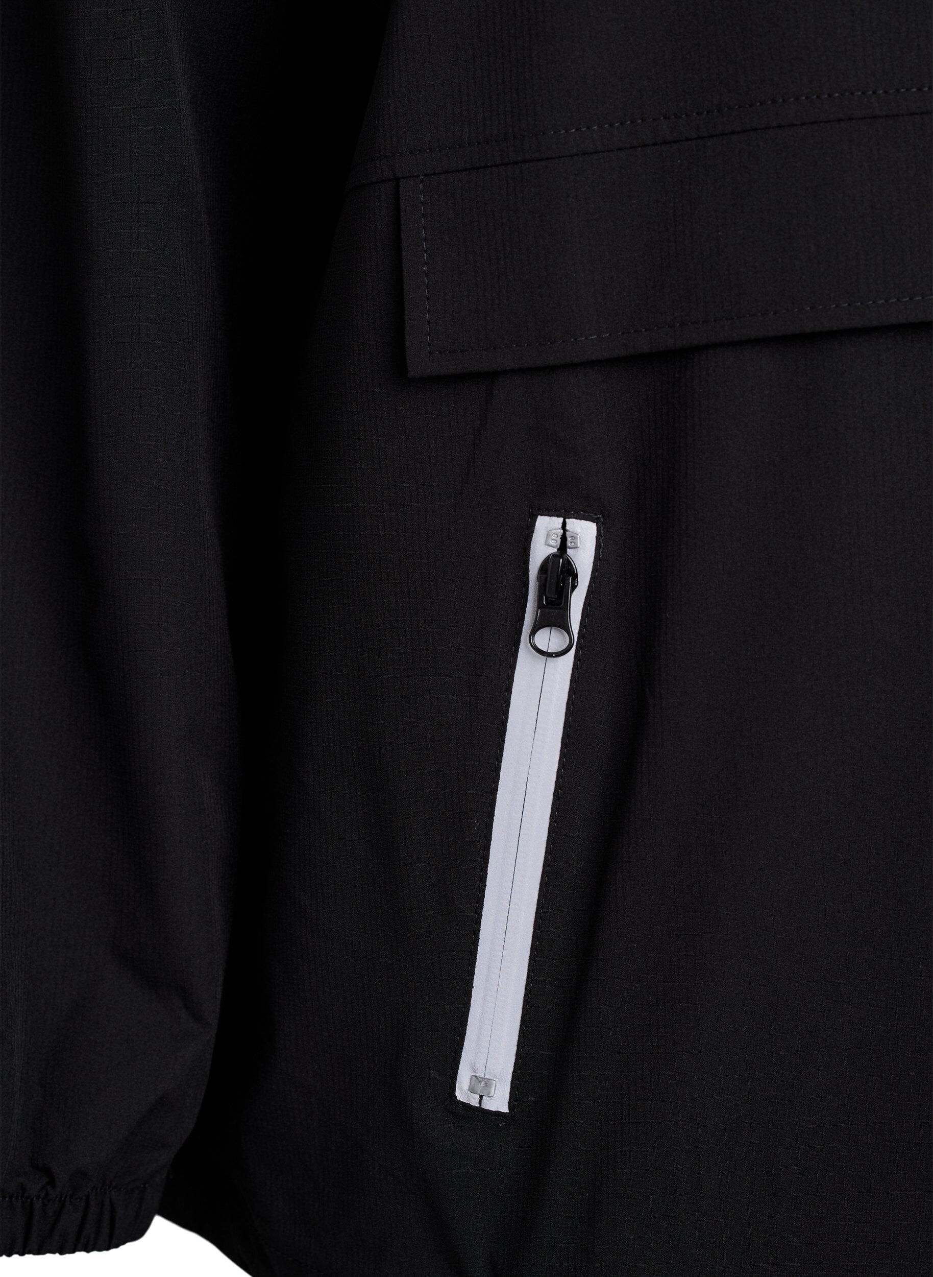 ZizziSportlicher Anorak mit reflektierenden Details und Taschen, Schwarz, Packshot image number 3
