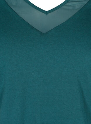 Kurzarm T-Shirt mit V-Ausschnitt und Mesh, Ponderosa Pine, Packshot image number 2