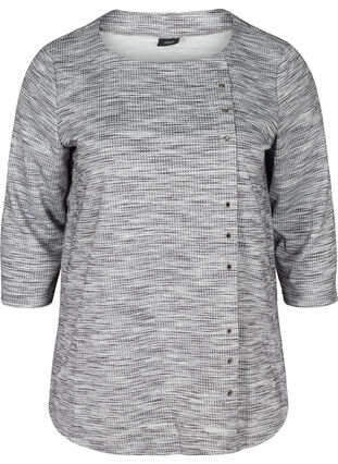 Sweatshirt mit 3/4-Ärmeln und Eyelets, Light Grey Melange, Packshot image number 0