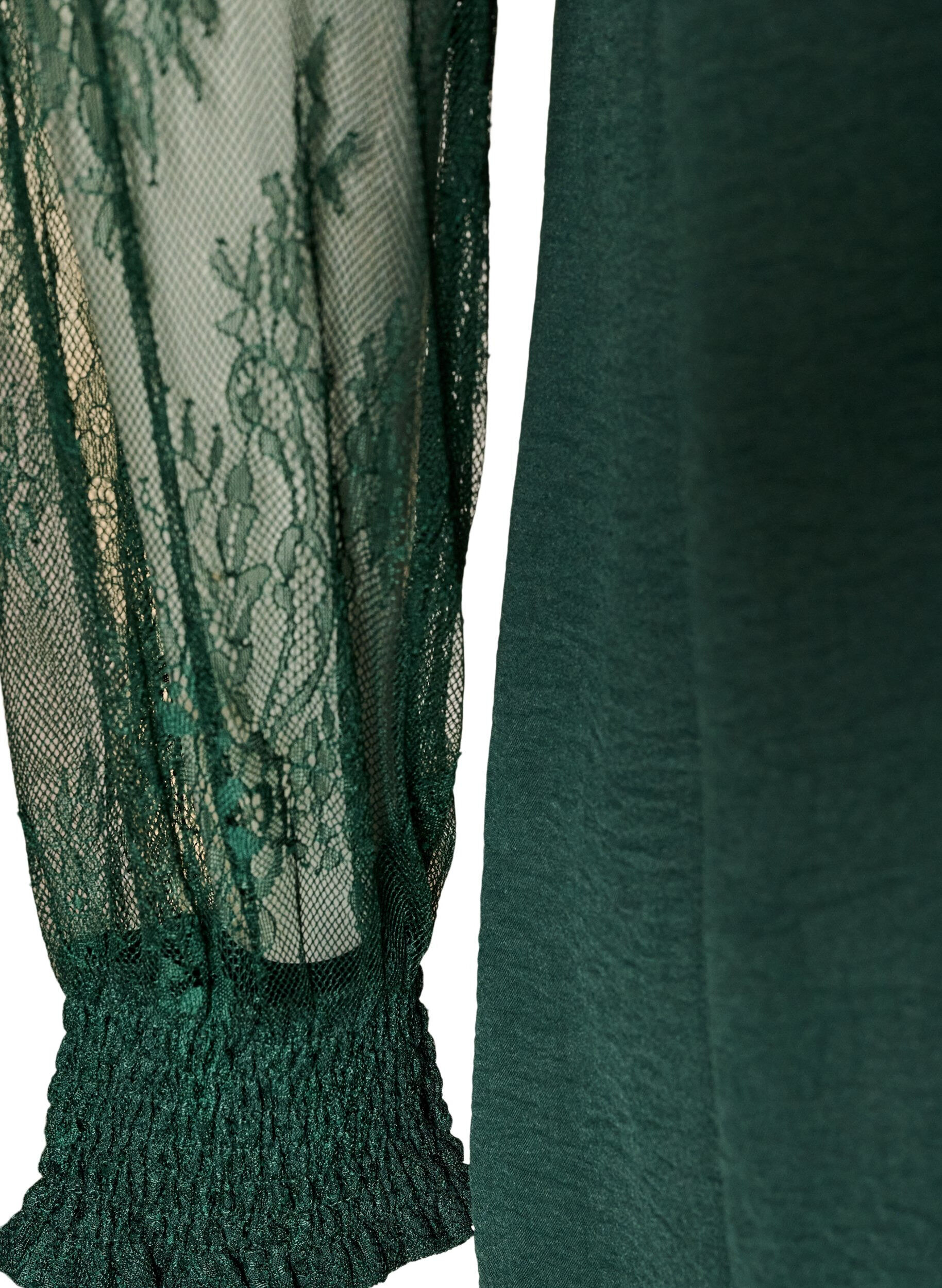 ZizziTunika mit transparenten &Auml;rmeln aus Spitze, Gr&uuml;n, Packshot image number 4