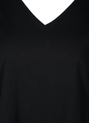 Baumwollkleid mit 3/4-Ärmeln und Knöpfen, Black, Packshot image number 2