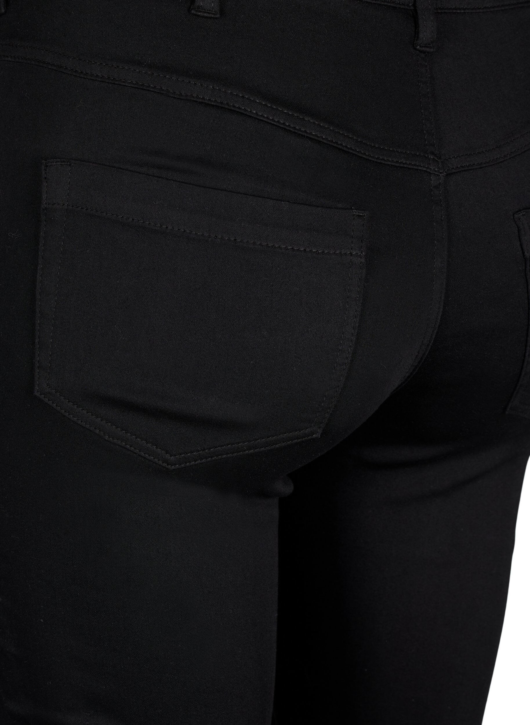 ZizziSuper Slim Amy Jeans mit aufgestickten Details, Black, Packshot image number 3
