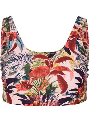 Bikini-Top mit Rundhalsausschnitt, Palm Print, Packshot image number 0