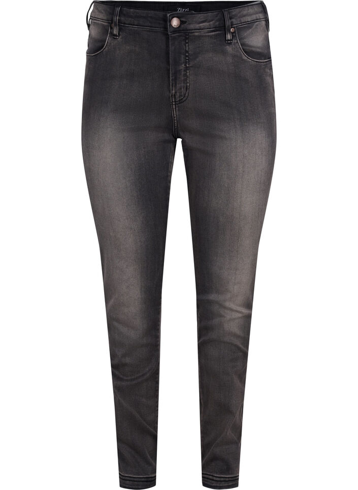 Slim Fit Emily Jeans mit normaler Taille, Dark Grey Denim, Packshot image number 0