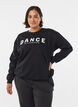 Sweatshirt mit Frottee-Schriftzug, Schwarz, Model image number 0