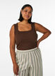 Ripp-Top mit eckigem Ausschnitt, Braun, Model image number 0