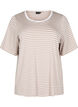 T-Shirt mit TENCEL™ Lyocell und Streifen, Beige, Packshot image number 0