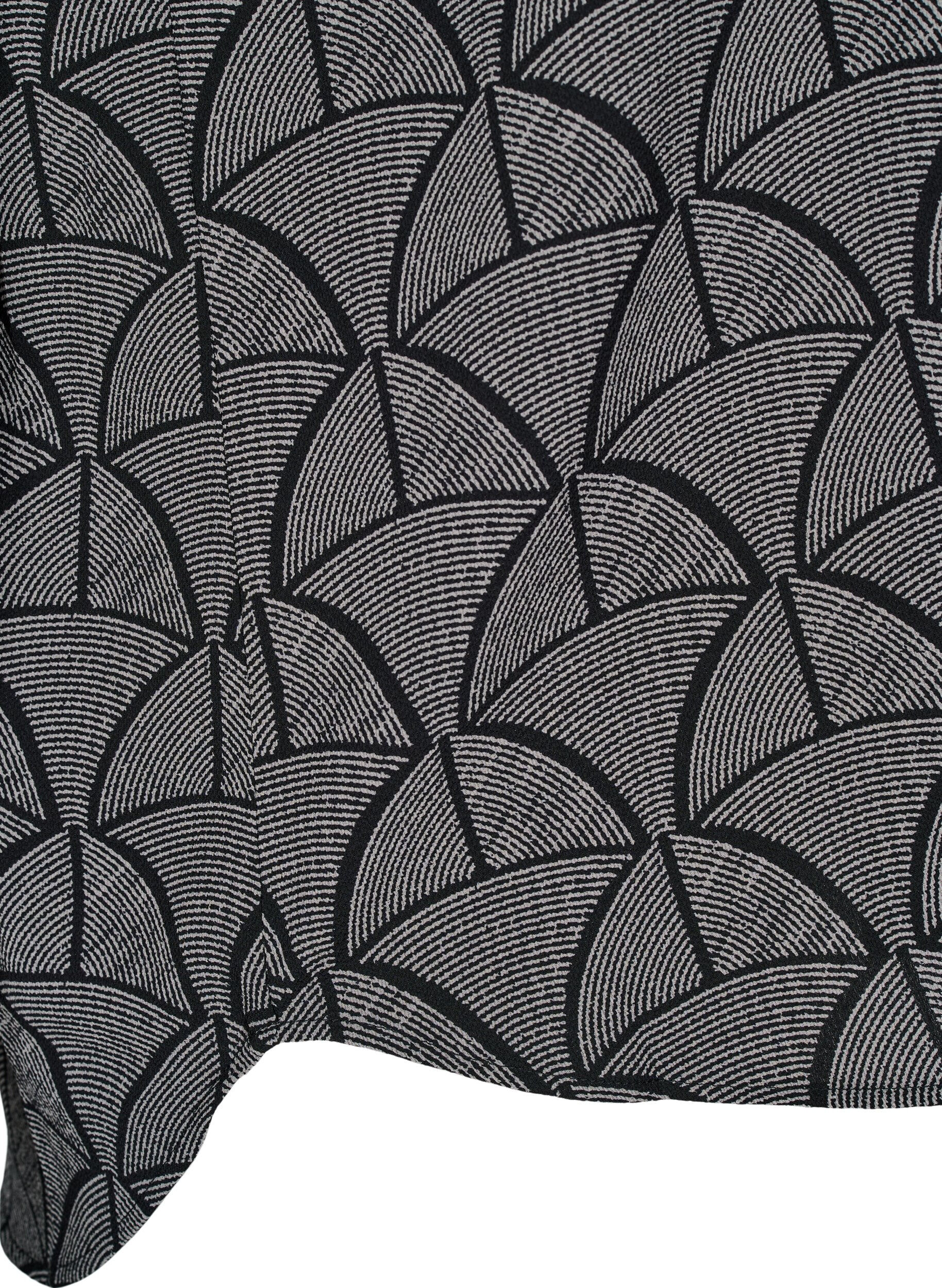 ZizziBluse mit kurzen &Auml;rmeln und Print, Black Grey Graphic , Packshot image number 3