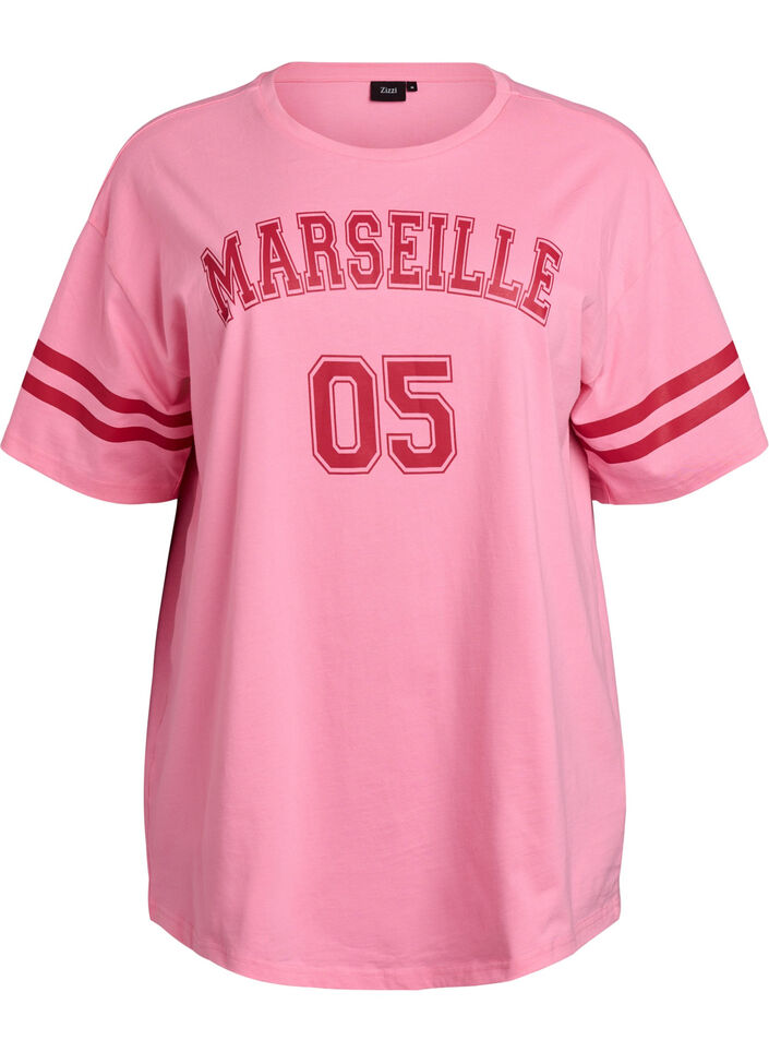 Sportliches Oversize-College-T-Shirt, Pink, Packshot image number 0