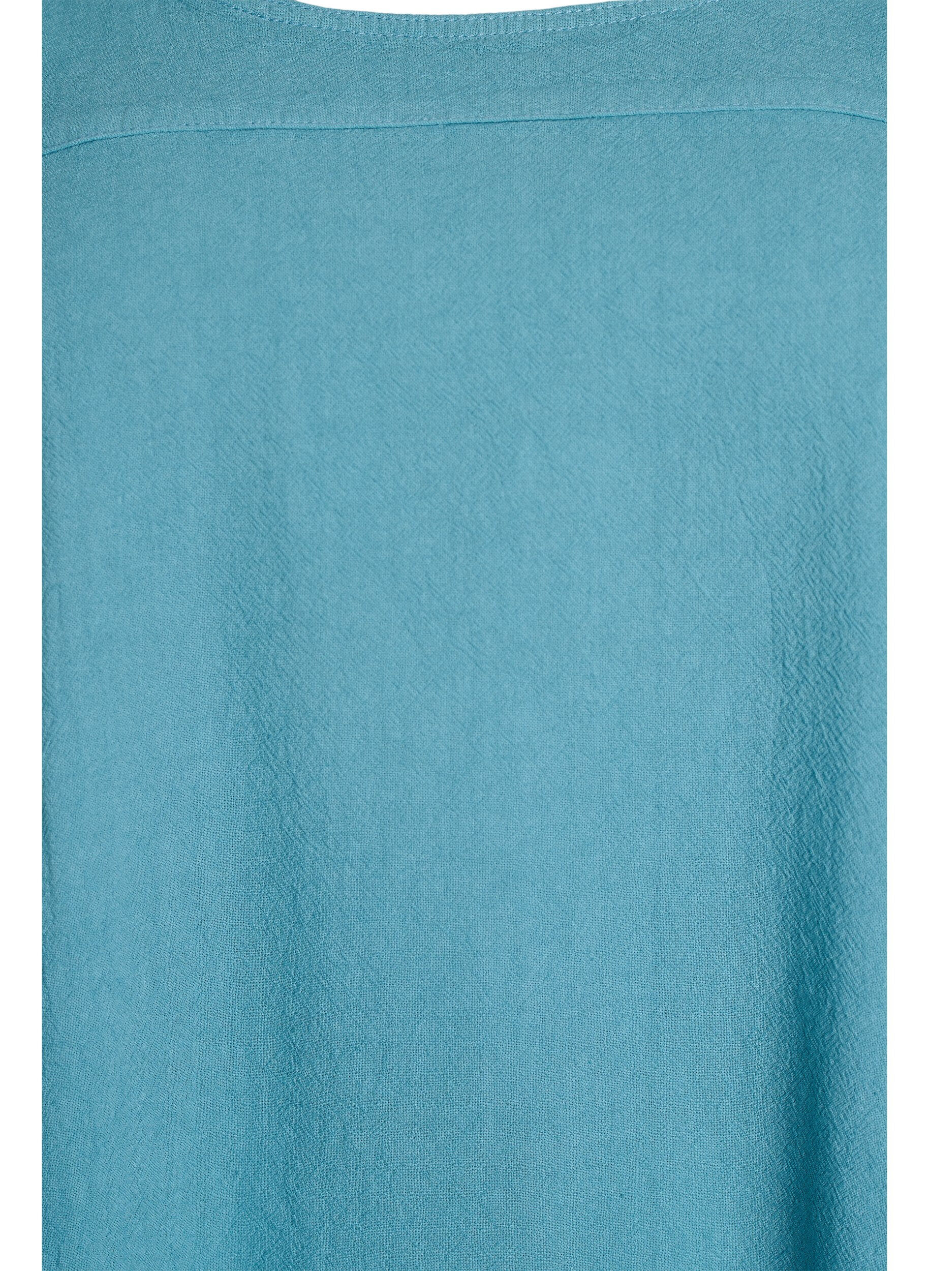 ZizziKurzarm Kleid aus Baumwolle, Blau, Packshot image number 2