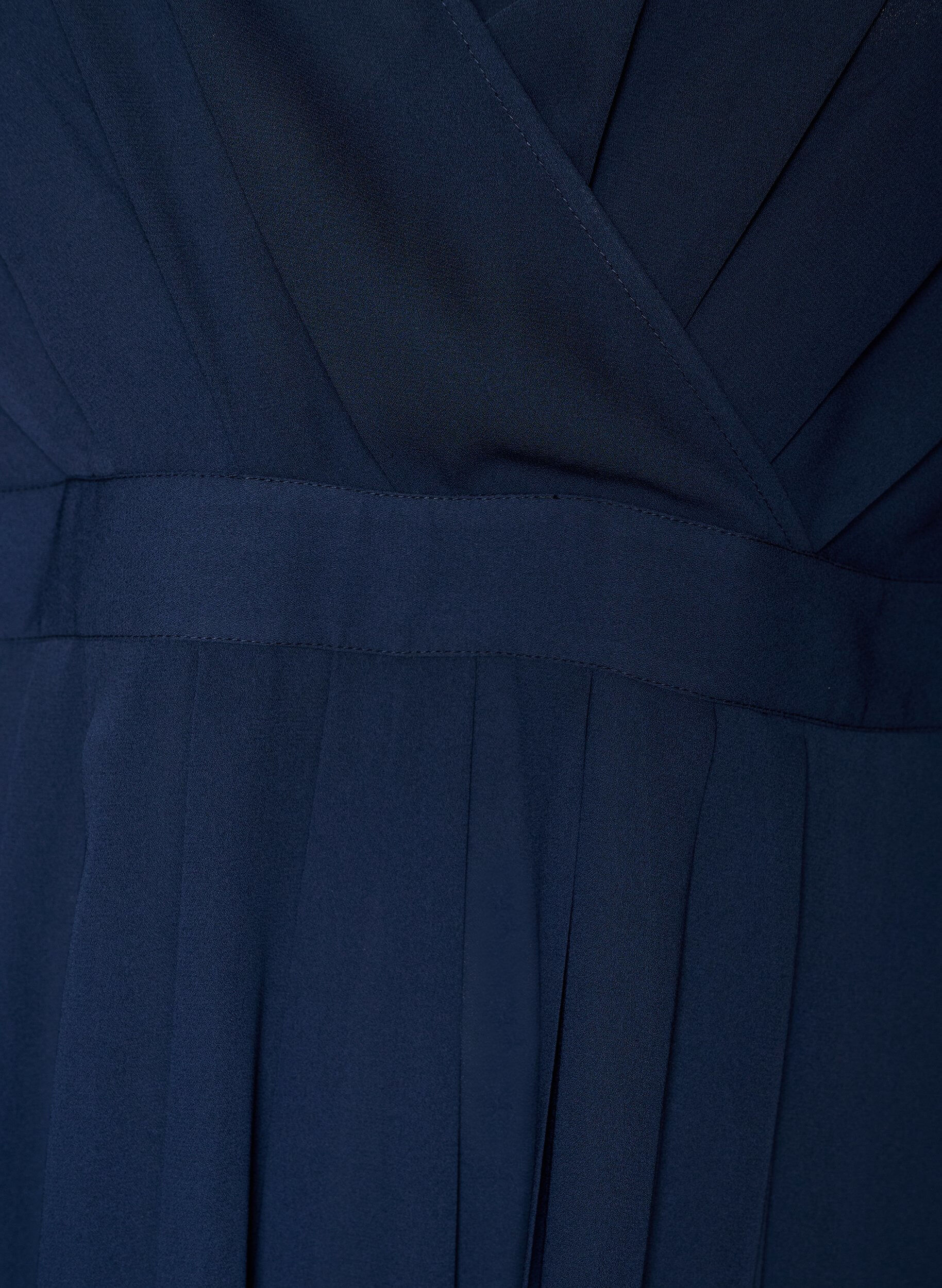 ZizziMaxikleid mit Wickelausschnitt und langen &Auml;rmeln, Blau, Packshot image number 2