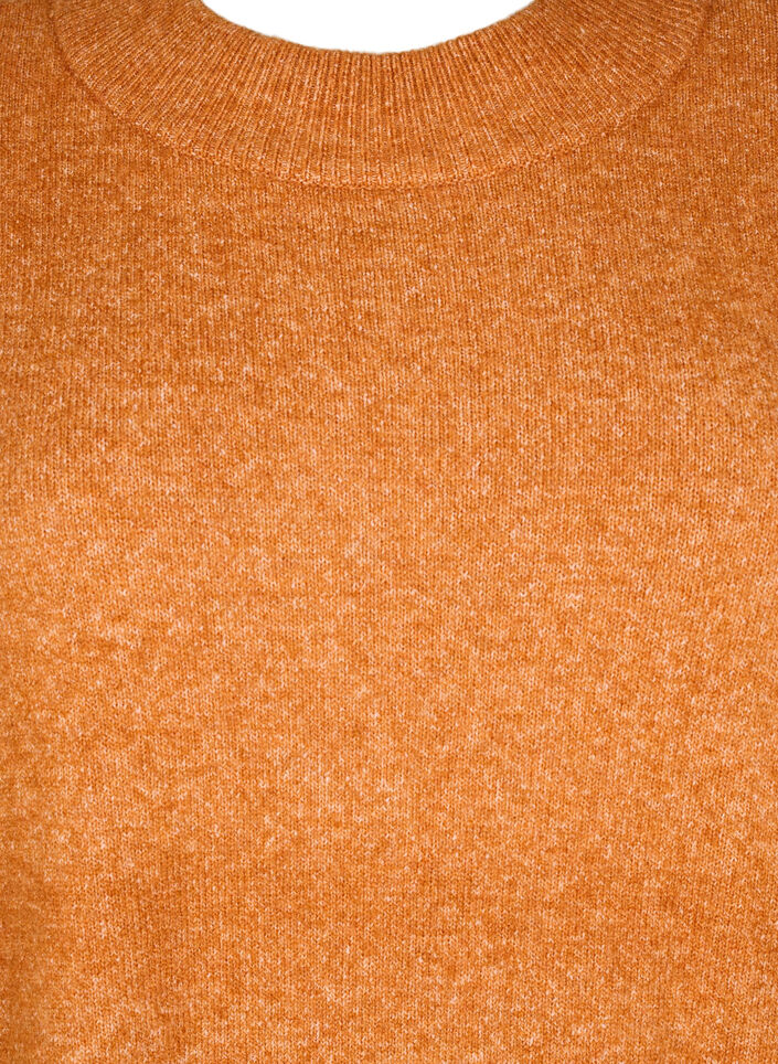 Lange Strickbluse mit langen Ärmeln, Autumnal Mel., Packshot image number 2