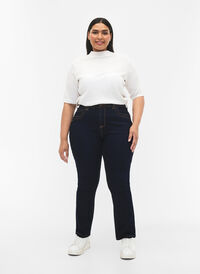 Slim Fit Vilma Jeans mit hoher Taille, Dk blue rinse, Model