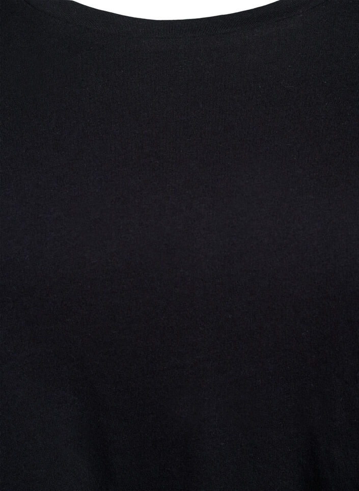 T-Shirt mit Rundhalsausschnitt und A-Linie, Schwarz, Packshot image number 2