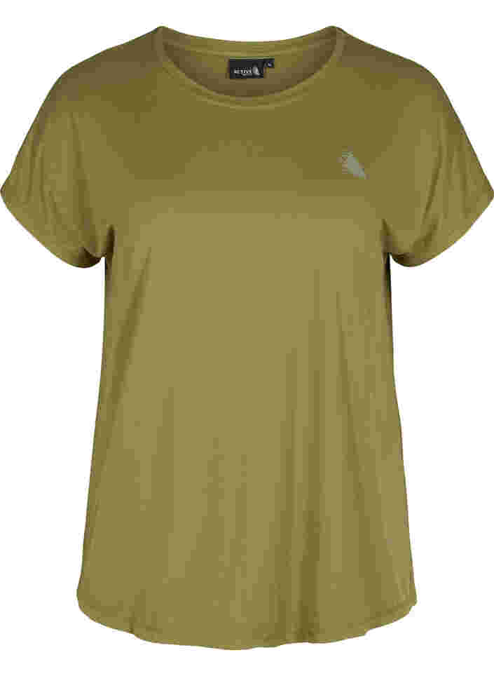 Einfarbiges Trainings-T-Shirt, Olive Drab, Packshot image number 0