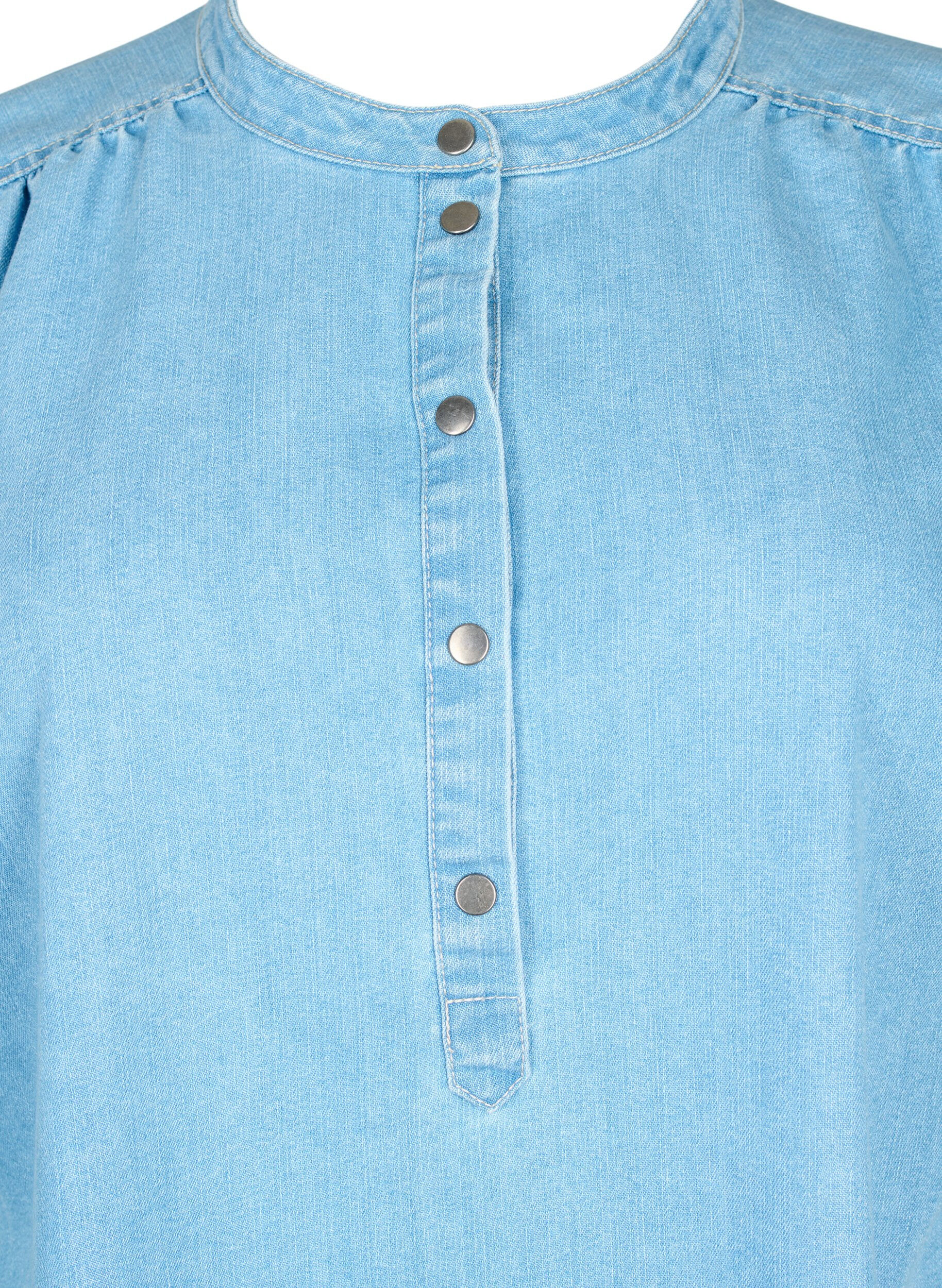 ZizziA-f&ouml;rmiges Jeanskleid mit kurzen &Auml;rmeln, Light blue denim, Packshot image number 2