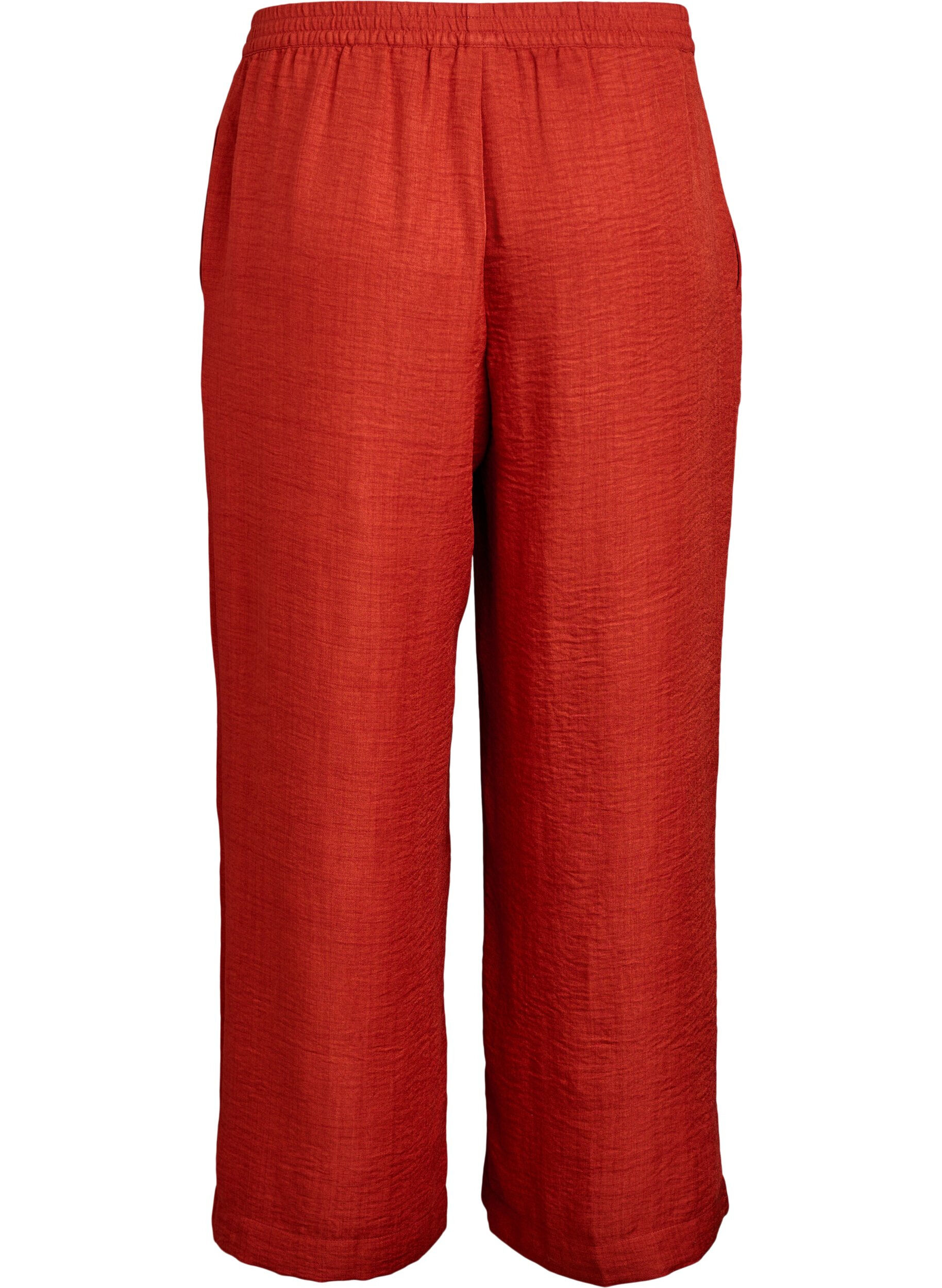 ZizziLockere Hose mit elastischem Bund und Taschen, Rot, Packshot image number 1