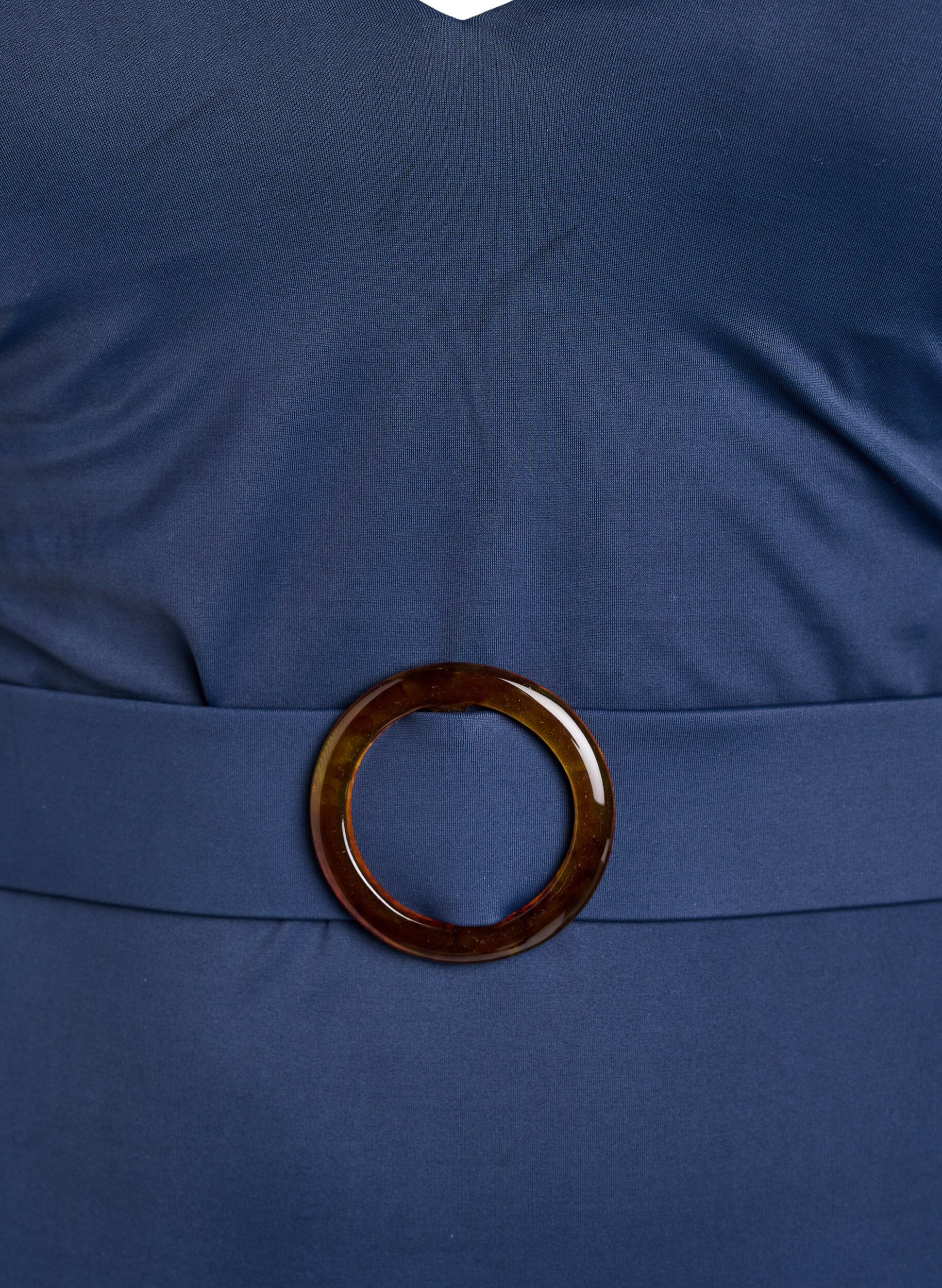 ZizziBadeanzug mit V-Ausschnitt und G&uuml;rtel, Blau, Packshot image number 2