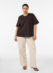 Kastiges T-Shirt aus Baumwolle, Braun, Model image number 1