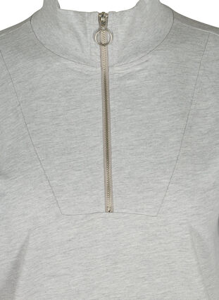 Meliertes Sweatshirt mit Reißverschluss, Light Grey Melange, Packshot image number 2