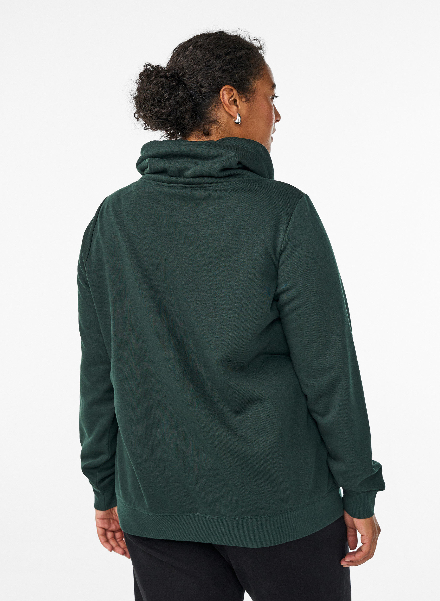 ZizziSweatshirt mit Stehkragen und Taschen, Gr&uuml;n, Model image number 2