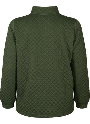 Gestepptes Sweatshirt mit Reißverschluss, Thyme, Packshot image number 1