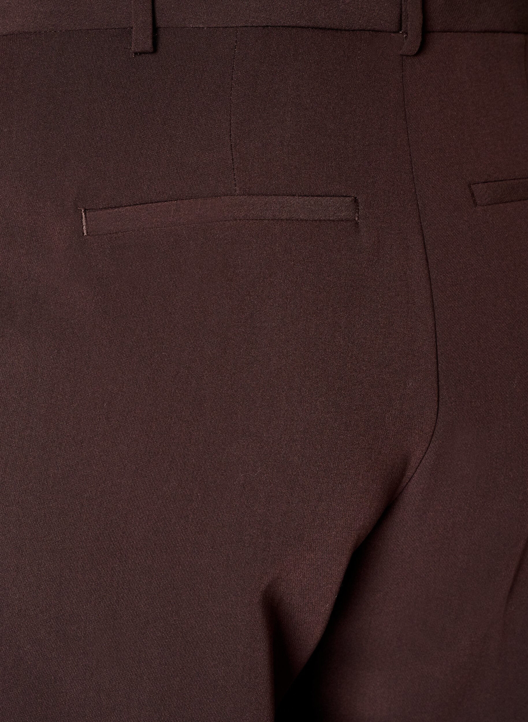 ZizziWeite Anzughose mit hoher Taille, Braun, Packshot image number 3