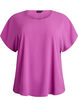 Bluse mit kurzen &Auml;rmeln und Rundhalsausschnitt, Lila, Packshot image number 0