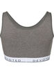 Weiches BH-Top mit V-Ausschnitt und Textdruck, Medium Grey Melange, Packshot image number 1