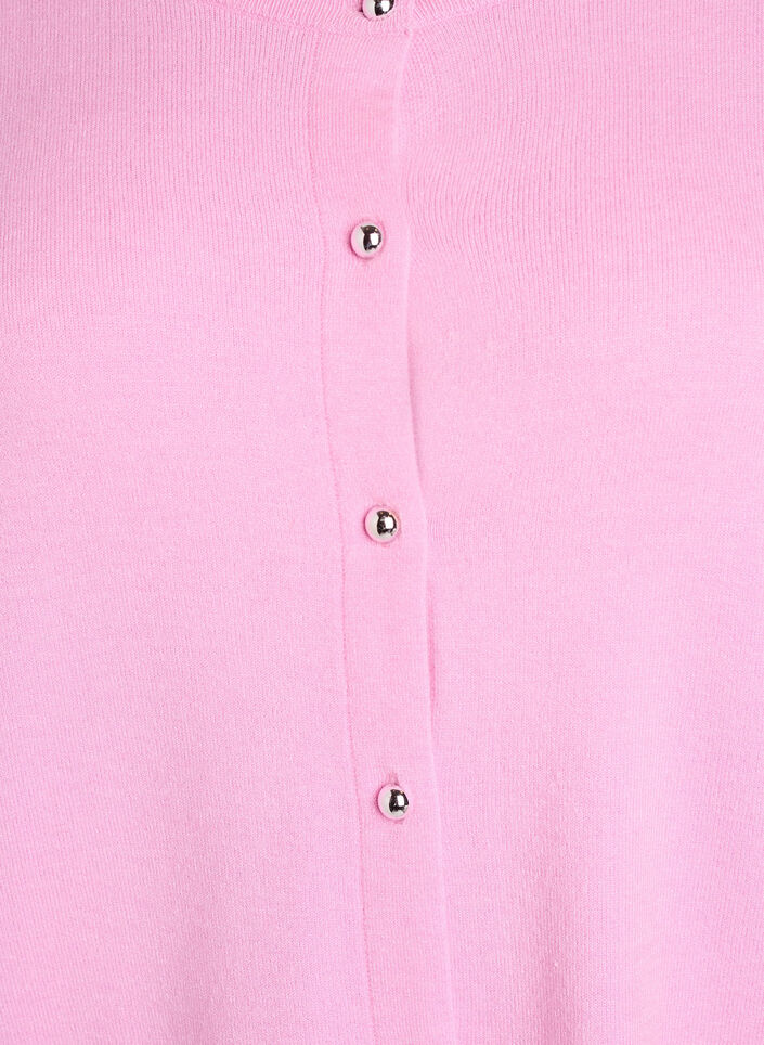 Cardigan mit runden Kn&ouml;pfen, Pink, Packshot image number 2