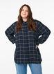 Karierte Oversize-Bluse aus Baumwolle, Blau, Model image number 0