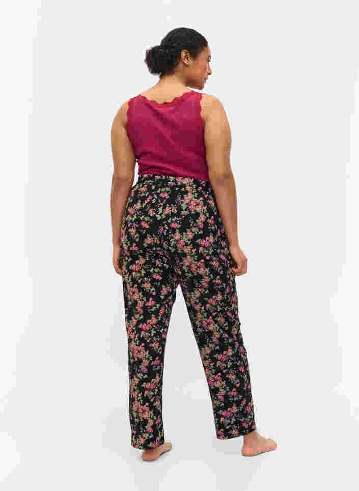 Schlafanzughose aus Baumwolle, Black Pink Oran Flow, Model image number 0
