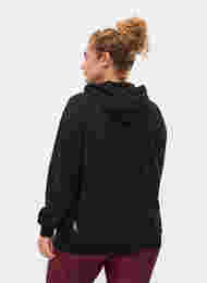 Strukturierter Sportcardigan mit Reißverschluss, Black, Model