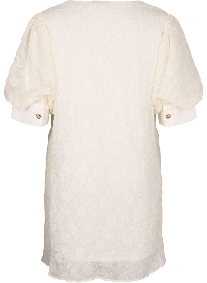 Kurzes Festkleid mit Pailletten, Vanille, Packshot image number 1