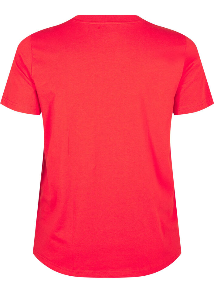 Basic-T-Shirt aus Baumwolle mit Rundhalsausschnitt, Rot, Packshot image number 1