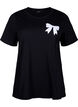 T-Shirt aus Baumwolle mit Schleife, Black W. White, Packshot image number 0