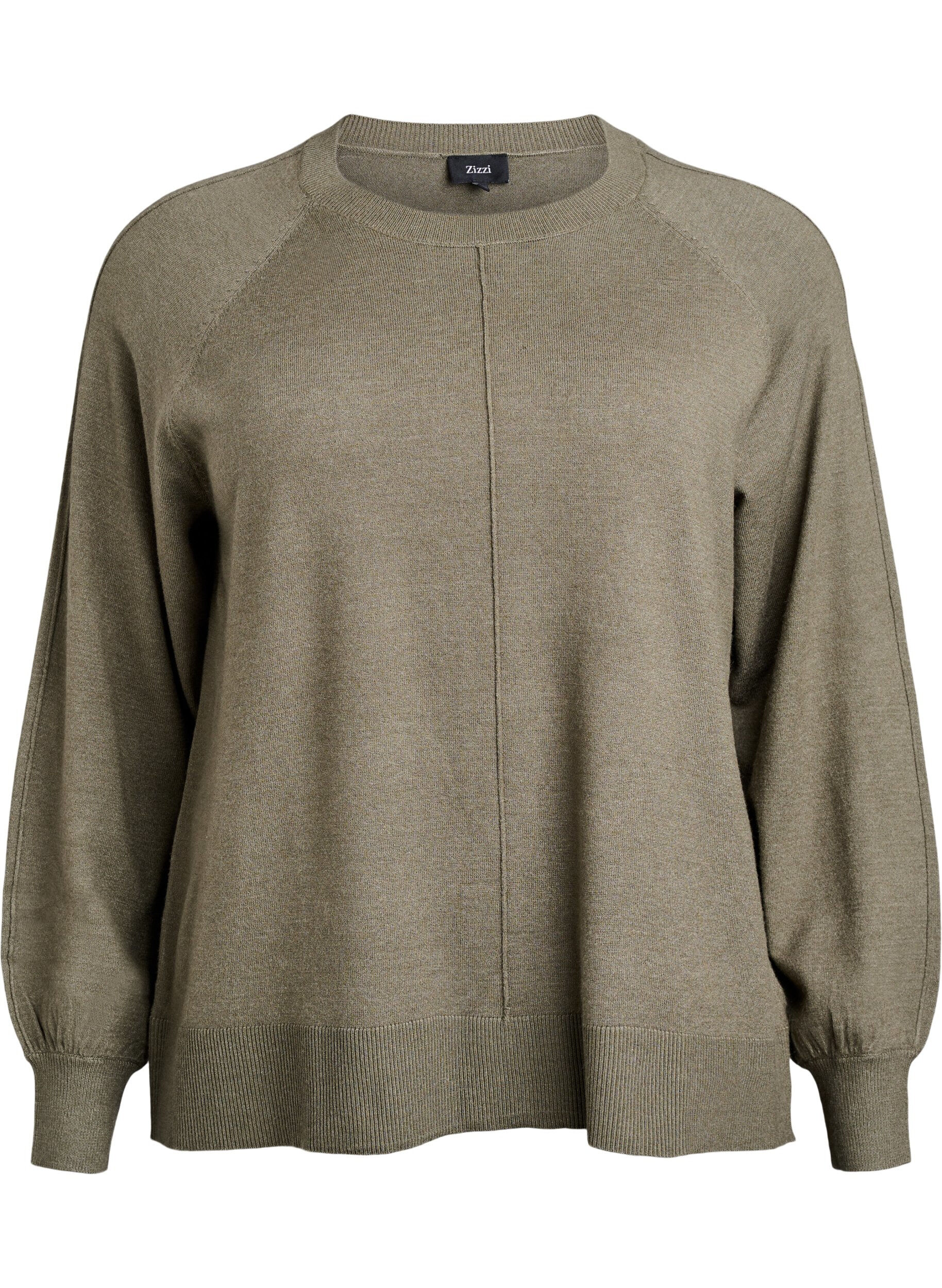 Strickbluse mit Mittelnaht und Raglan&auml;rmeln