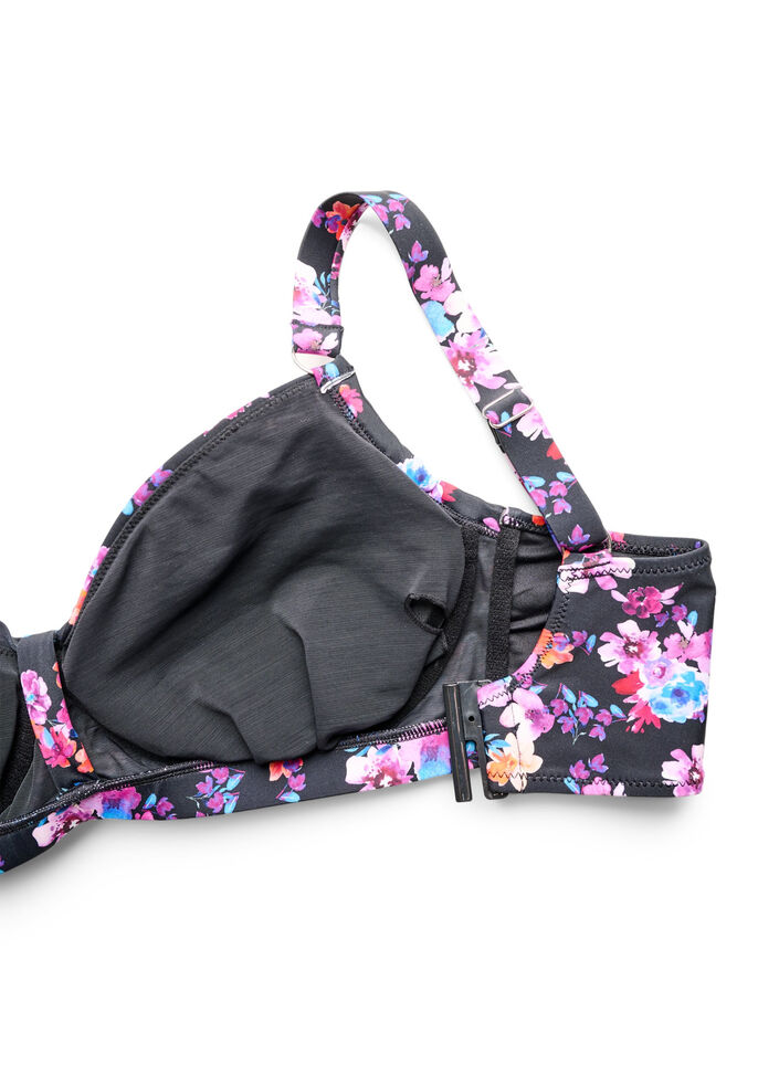 Bikinioberteil mit B&uuml;gel und Muster, Lila, Packshot image number 3