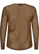 Meshbluse mit langen &Auml;rmeln, Braun, Packshot image number 1