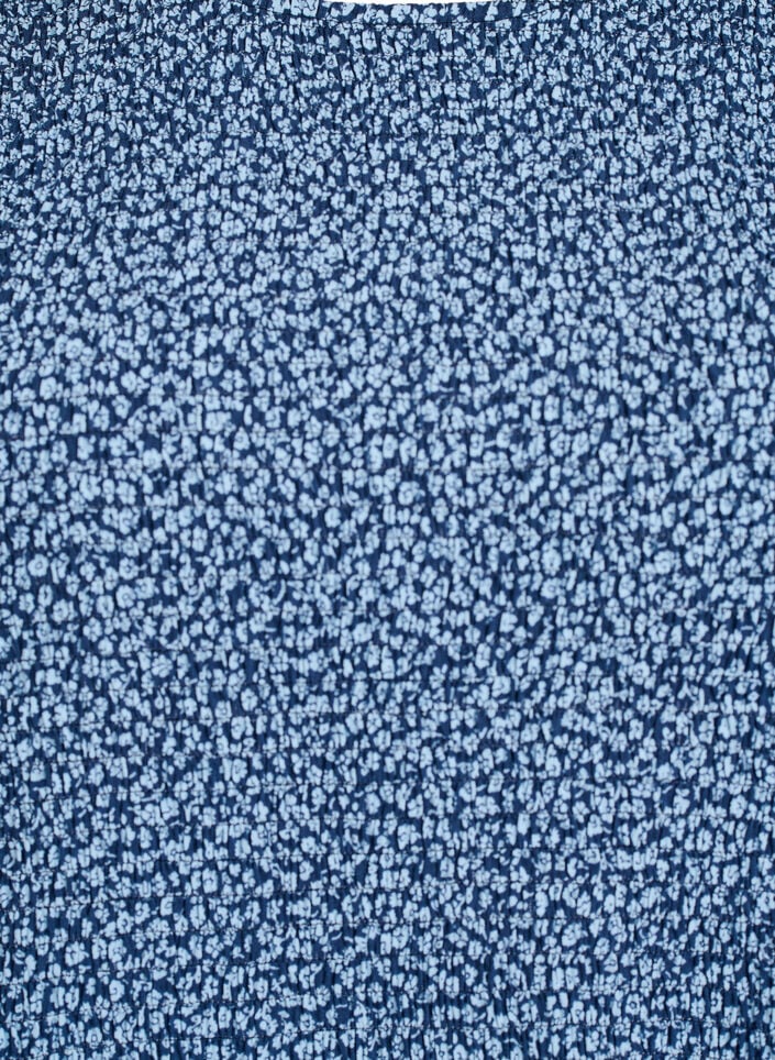 Bluse mit gesmoktem Oberteil und gebl&uuml;mtem Print, Blau, Packshot image number 2