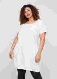 Kurzarm Kleid aus Baumwolle, White, Model