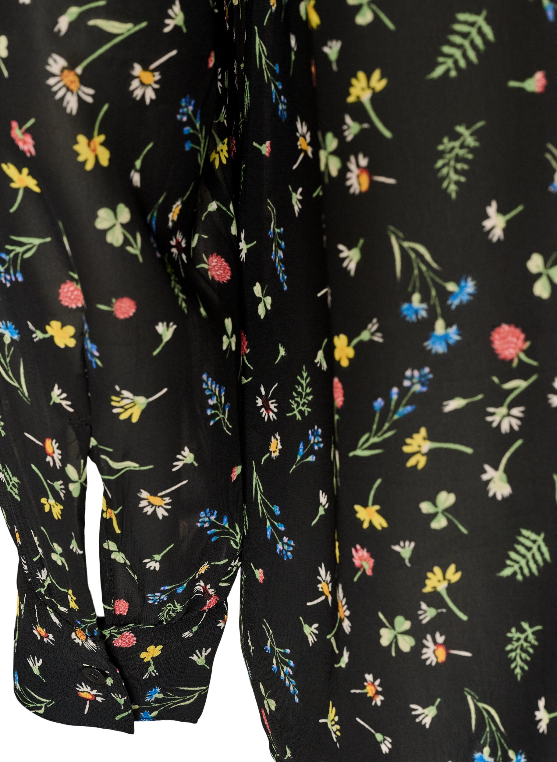 ZizziBluse mit Allover-Print und kurzer Knopfleiste, Schwarz, Packshot image number 3