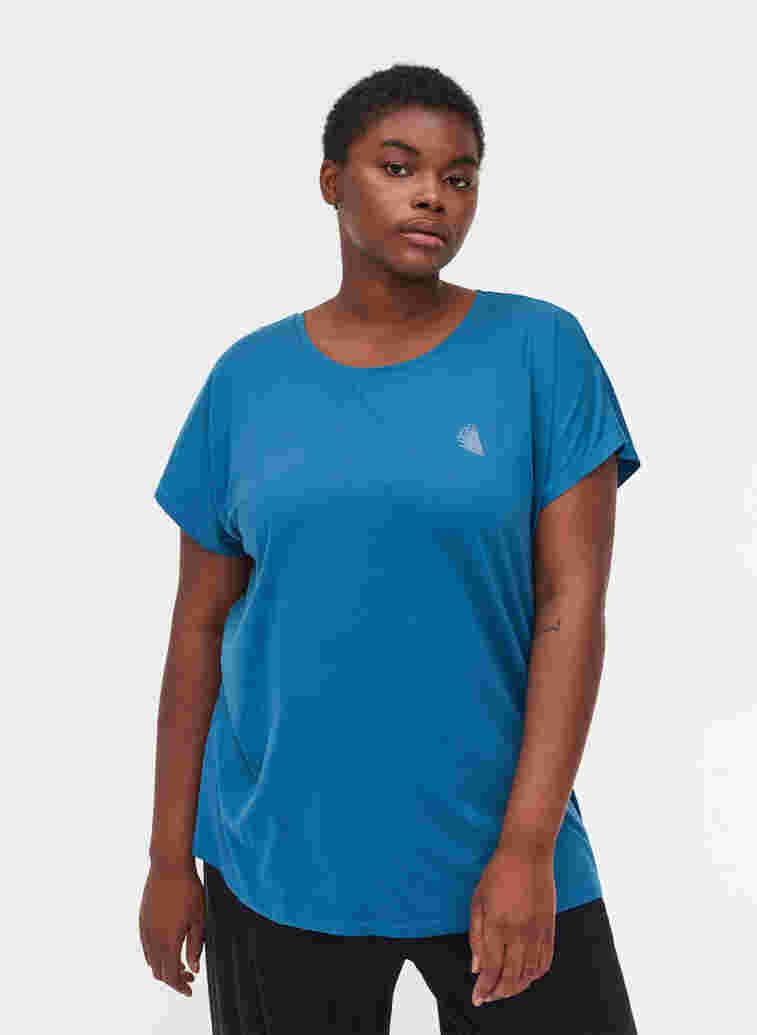 Einfarbiges Trainings-T-Shirt, Midnight, Model