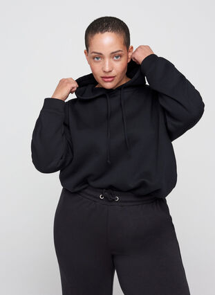 Sweatshirt mit Kapuze, Black, Model image number 0