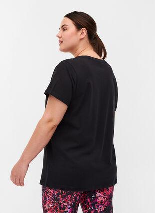 Trainings-T-Shirt aus Baumwolle mit Aufdruck, Black Lights Active, Model image number 1
