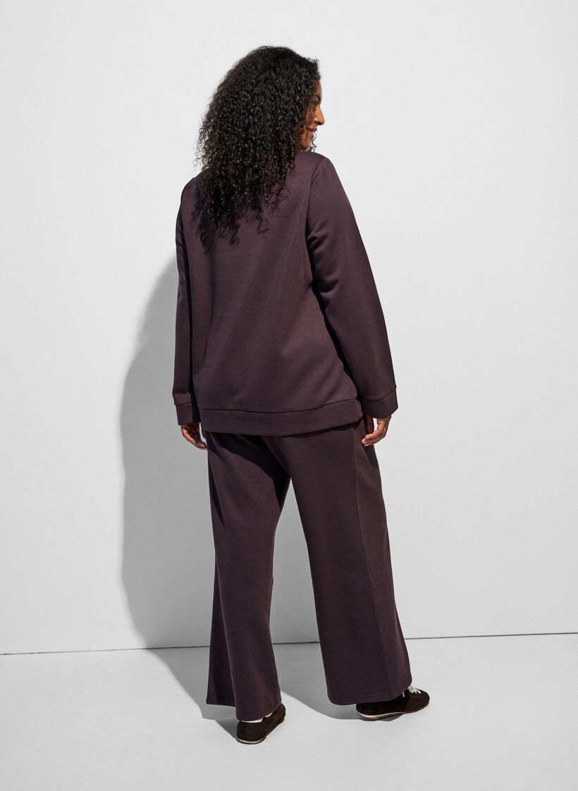 Sweatshirt mit hohem Kragen und Rei&szlig;verschluss, Braun, Model image number 2